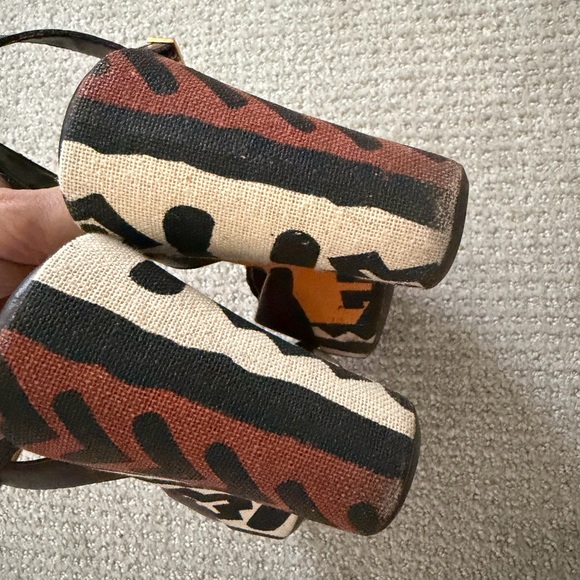 Y2K Diego di Lucca Tribal Platform Wedge Sandals - Leopard Pony Hair-Size 6 - Picture 6 of 6